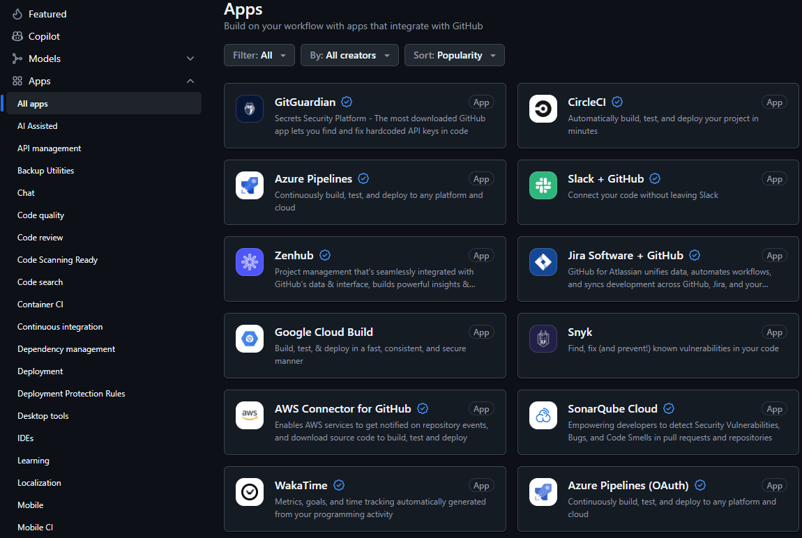 GitHub apps
